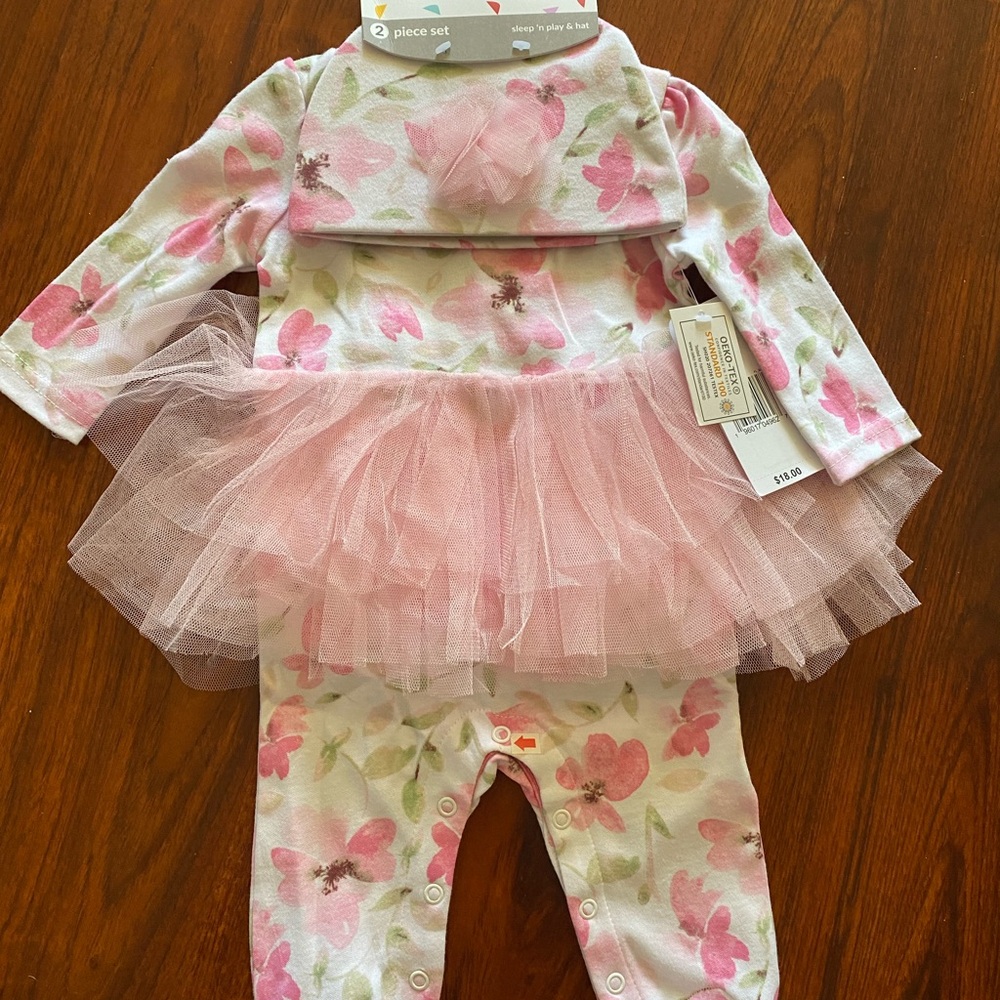 Floral Pink Kids One Piece Footie